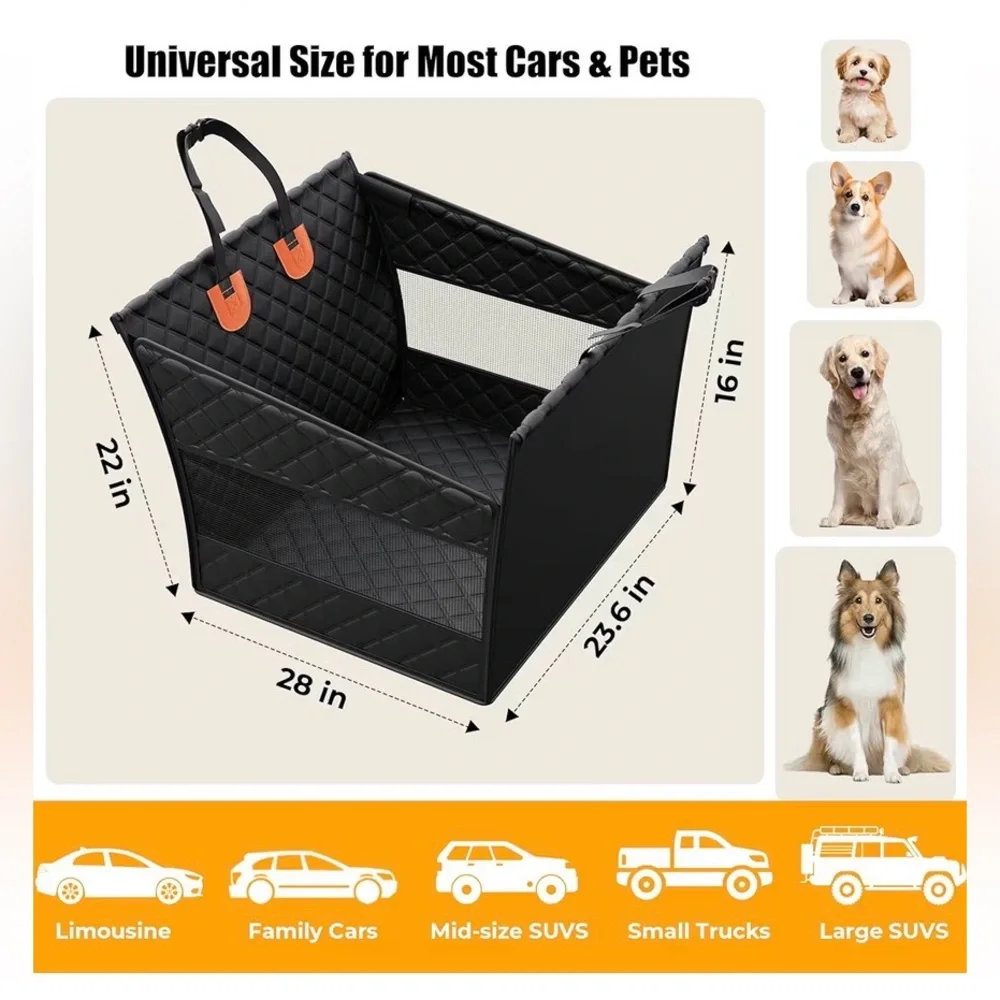Foldable Puppy🐶Back Seat Extender w Hard Bottom for Dogs🐕Up to 50 lbs
